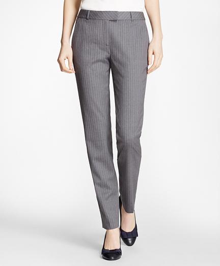 Brooks Brothers Tapered Pinstripe Stretch Wool Trousers