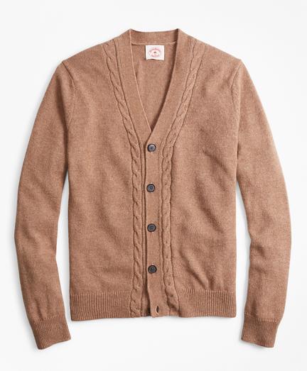 Brooks Brothers Alpaca-blend Cable V-neck Cardigan