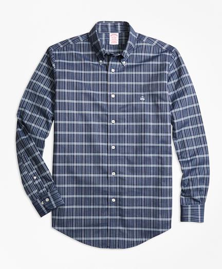 Brooks Brothers Non-iron Madison Fit Heathered Check Sport Shirt