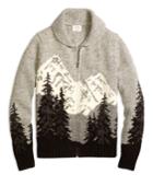 Brooks Brothers Men's Mountain Motif Zip-front Sweater