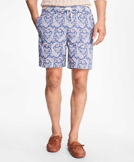 Brooks Brothers Montauk 6 Paisley Print Swim Trunks