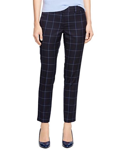 Brooks Brothers Lucia Fit Wool Windowpane Trousers