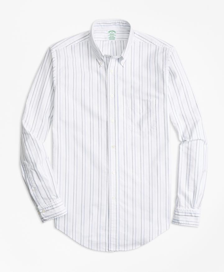 Brooks Brothers Men's Milano Fit Oxford Multi-stripe Sport Shirt