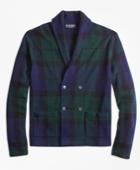 Brooks Brothers Men's Wool And Cashmere Black Watch Cardigan
