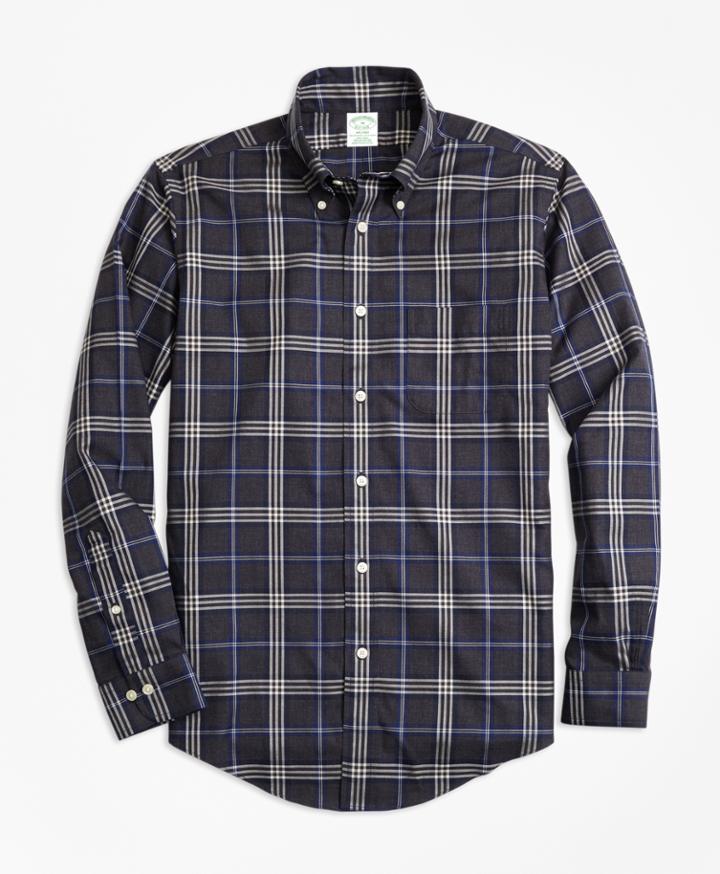 Brooks Brothers Men's Non-iron Milano Fit Brooks Bothers Signature Tartan Sport Shirt