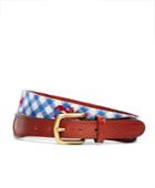 Brooks Brothers Men's Lobster Gingham Needlepoint Belt