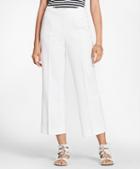 Brooks Brothers Linen-cotton Wide-leg Cropped Pants