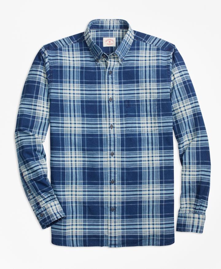 Brooks Brothers Men's Indigo Plaid Sport Shirt