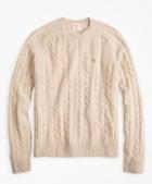 Brooks Brothers Cable-knit Wool-blend Crewneck Sweater
