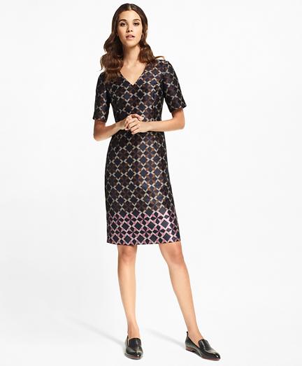Brooks Brothers Petite Geometric Jacquard Sheath Dress