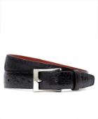 Brooks Brothers Men's Black Ostrich Leather Belt