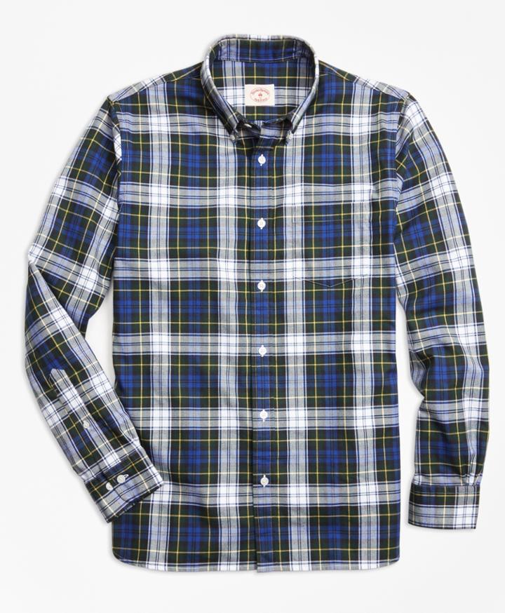 Brooks Brothers Men's Gordon Dress Tartan Cotton Flannel Sport Shirt