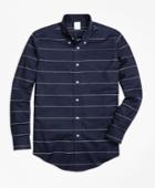 Brooks Brothers Men's Non-iron Regent Fit Horizontal Stripe Sport Shirt