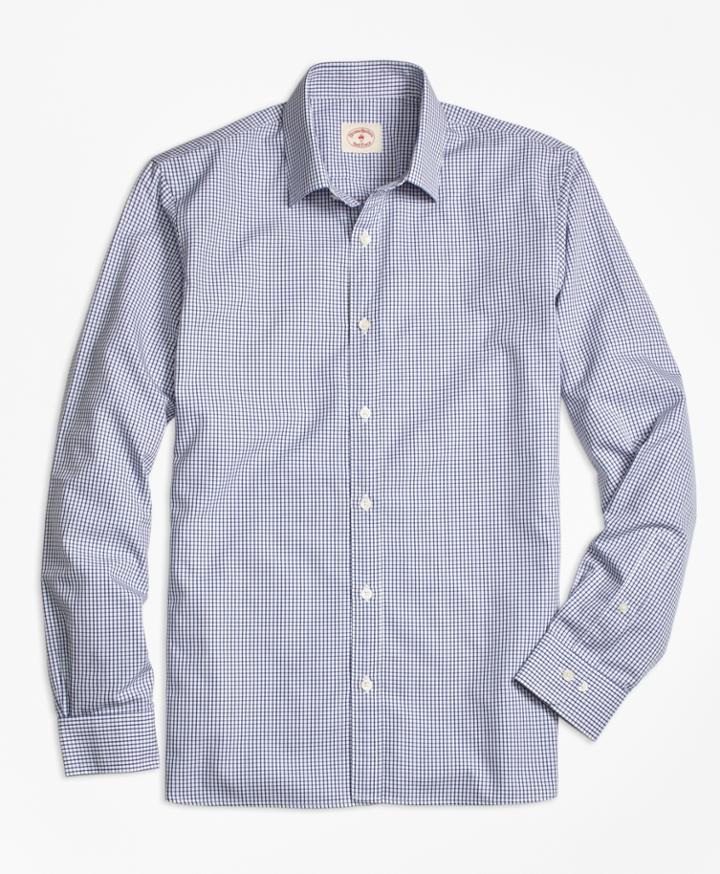 Brooks Brothers Men's Nine To Nine Mini Checkered Shirt