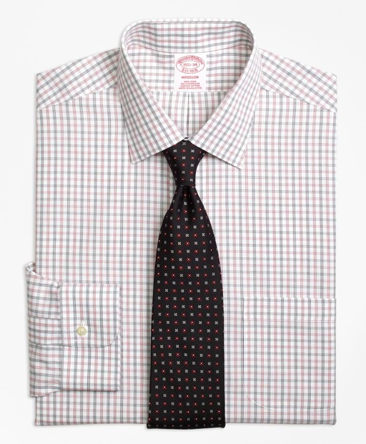 Brooks Brothers Men's Non-iron Regular Fit Triple Shadow Check Dress Shirt