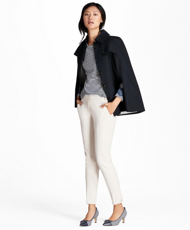 Brooks Brothers Women's Water-repellent Twill Cape Coat