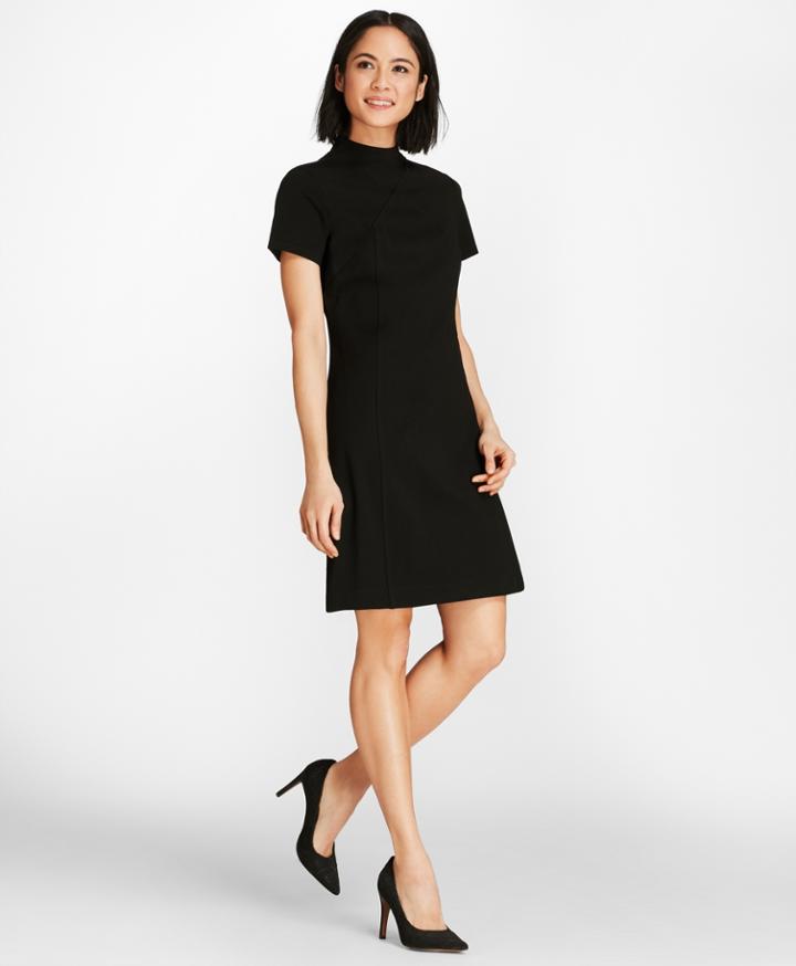 Brooks Brothers Women's Mockneck Ponte Knit Shirt Dress