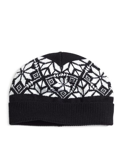 Brooks Brothers Wool Blend Snowflake Fair Isle Hat