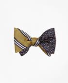 Brooks Brothers Men's Bb#1 Rep Stripe With Golf Motif Reversible Bow Tie