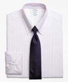 Brooks Brothers Men's Slim Fit Original Polo Button-down Alternating Bengal Stripe Dress Shirt