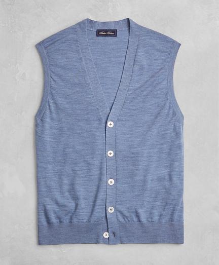 Brooks Brothers Golden Fleece 3-d Knit Fine-gauge Merino Button-front Vest