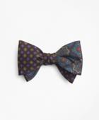 Brooks Brothers Men's Medallion Print With Mini Flower Print Reversible Bow Tie