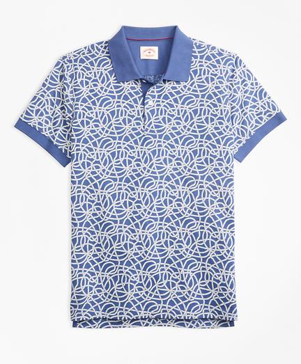 Brooks Brothers Rope-print Cotton Jersey Polo Shirt