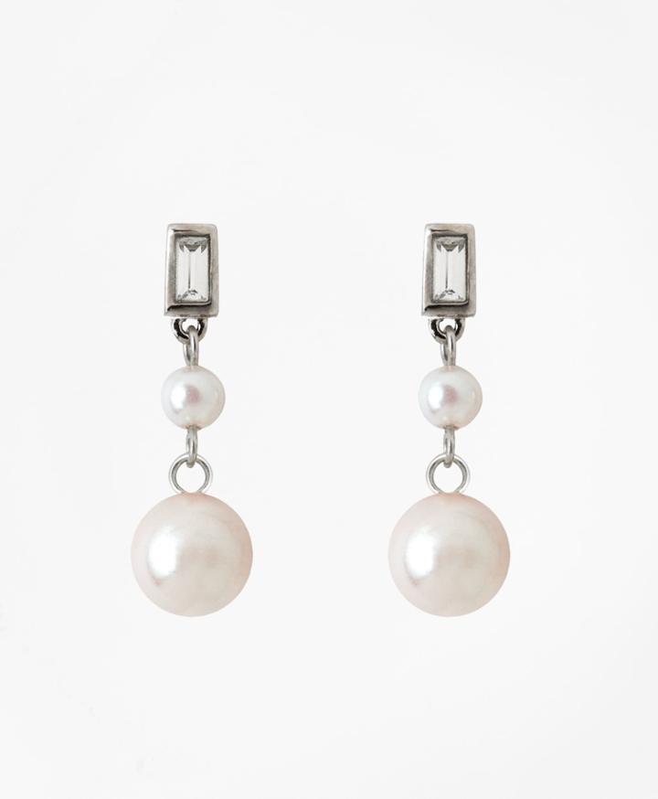 Brooks Brothers Women's Glass Pearl Drop Earrings