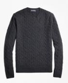 Brooks Brothers Two-ply Cashmere Cable Crewneck Sweater