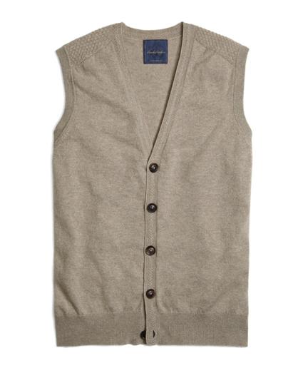 Brooks Brothers Cream Cashmere Button-front Vest