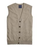 Brooks Brothers Cream Cashmere Button-front Vest