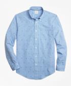 Brooks Brothers Men's Milano Fit Gingham With Ship's Wheel Print Sport Shirt