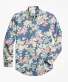 Brooks Brothers Milano Fit Tropical Floral Print Sport Shirt