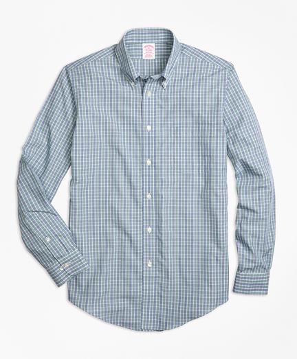 Brooks Brothers Non-iron Madison Fit Green Check Sport Shirt