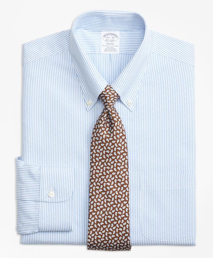 Brooks Brothers Men's Slim Fitted Dress Shirt, Non-iron Dobby Candy Stripe