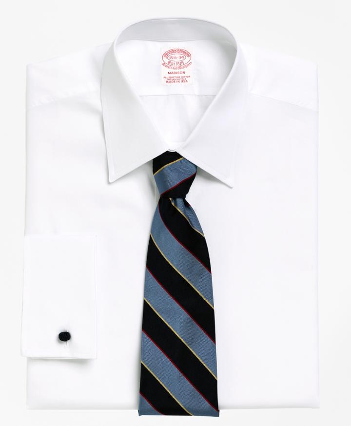 Brooks Brothers Men's Regular Fit Tennis Collar French Cuff Dress Shirt