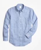Brooks Brothers Men's Regent Fit Small Gingham Irish Linen Sport Shirt