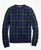 Brooks Brothers Merino Wool Black Watch Crewneck Sweater