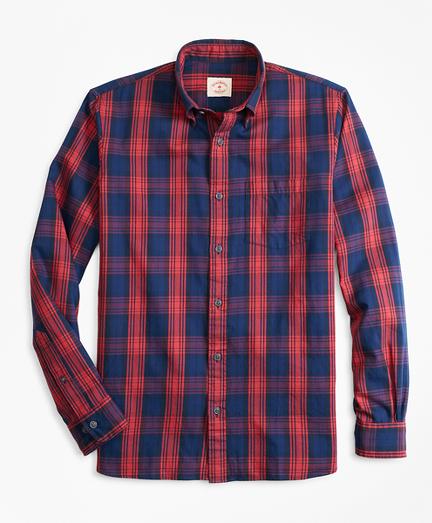 Brooks Brothers Indigo-dyed Plaid Twill Sport Shirt