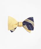 Brooks Brothers Men's Square Flower With Herringbone Split Stripe Reversible Bow Tie