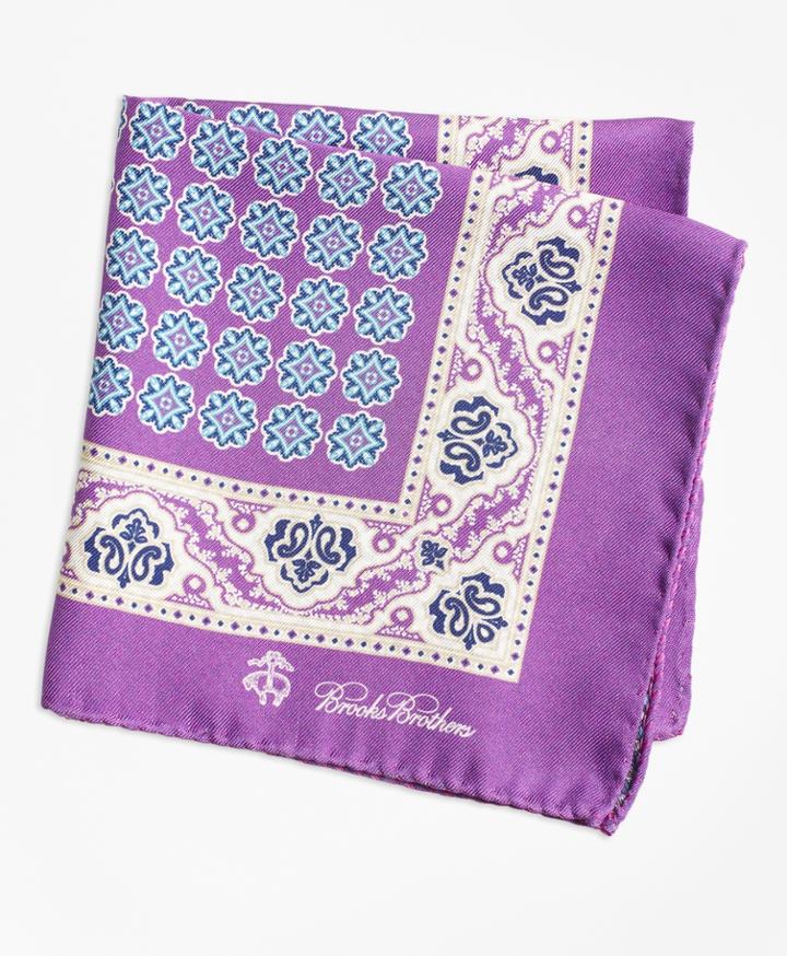 Brooks Brothers Men's Paisley And Circle Link Pocket Square