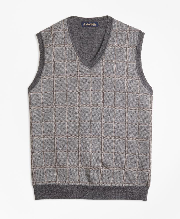 Brooks Brothers Men's Merino Wool Plaid Vest