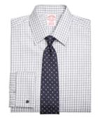 Brooks Brothers Madison Fit Heathered Gingham French Cuff Dress Shirt