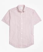 Brooks Brothers Men's Milano Fit Triple Stripe Seersucker Short-sleeve Sport Shirt