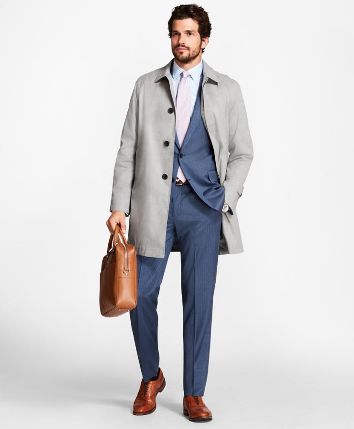 Brooks Brothers Men's Sharkskin Trench Coat