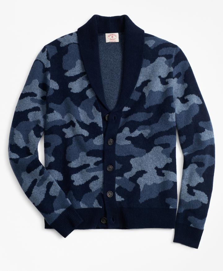 Brooks Brothers Men's Camo Shawl Collar Cardigan