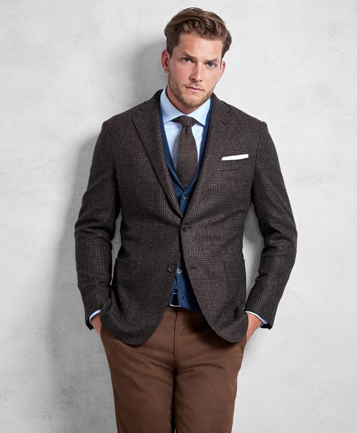 Brooks Brothers Men's Golden Fleece Brown Rust Texture Sport Coat