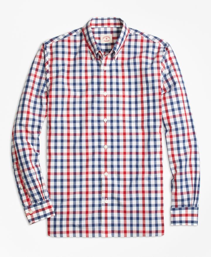 Brooks Brothers Men's Gingham Broadcloth Sport Shirt