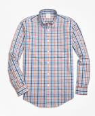 Brooks Brothers Men's Non-iron Milano Fit Heathered Multi-gingham Sport Shirt