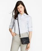 Brooks Brothers Women's Petite Honeycomb-weave Cotton Fitted Shirt